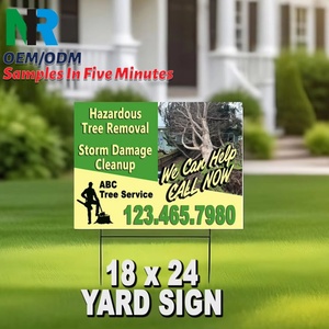 2 Pack 17x12 Inches Double Sided Custom Blank Yard Signs Stakes Corrugated <b>Plastic</b> Lawn Signs for Home Front Door Outdoor Sale - Product Image 1