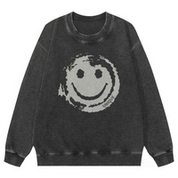 Sweat-shirts Y2k personnalisés, vintage, lavés, teints à l'acide, col uni, en polaire respirant, respectueux de l'environnement, sweat-shirt Y2K