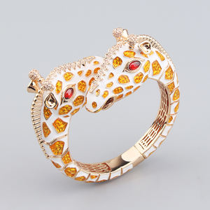 LX0458 Bracelets de bijoux africains de luxe en or pour femmes Bijoux fins à la mode avec breloque <span class=keywords><strong>girafe</strong></span> en zircone cubique - Product Image 2