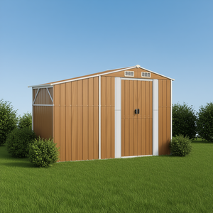Caseta de Jardín de Acero Galvanizado Marrón Premium 10x8, Solución de Almacenamiento para Uso en Exteriores - Product Image 2