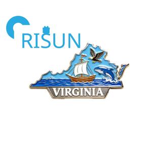 แม่เหล็กติดเสื้อ ของที่ระลึก ของฝาก ของชำร่วย รูปแผนที่ธงรัฐเวอร์จิเนีย สหรัฐอเมริกา ขายส่งตามสั่ง - Product Image 4