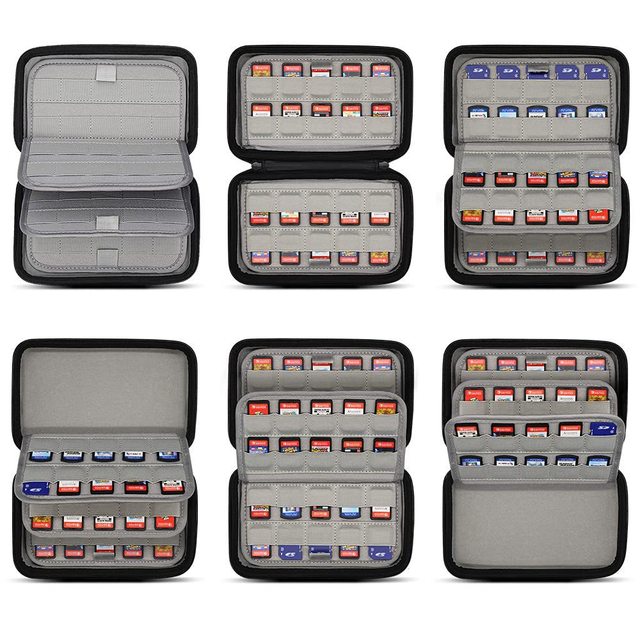 Factory Wholesale Huijin Brand Classic Casual Nylon Nintendo Switch 2 Card Holder SD80 Storage Box OLED Zipper Shockproof