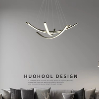 Lampe suspendue LED moderne et simple, design de décoration d'intérieur, table à manger, cuisine, branche linéaire, acrylique, or, fer, salon