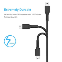 Mini câble de données de charge USB 2.0 noir personnalisé Veste en PVC Type-A à Mini-b mâle pour téléphone portable