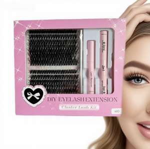 Logo personnalisé pour bricolage Fluffy Lash Clusters Wholesale <span class=keywords><strong>D</strong></span> Curl 60D Cluster Lashes Kit avec pince à épiler Bond Seal and Remover - Product Image 6