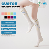 Chaussettes de compression montantes en coton éponge haute densité pour femme, toutes saisons, pour la course, la gym et l'entraînement