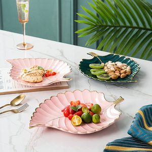 صحن صواني إبداعية على شكل ورقة شجر طبق حلوى وجبة خفيفة - Product Image 2