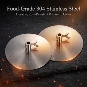 Disques de rôtissoire en acier inoxydable de qualité supérieure pour barbecue, 160 mm, ronds, avec embouts de maintien pour brochettes, <span class=keywords><strong>accessoires</strong></span> de barbecue pour la cuisson en extérieur - Product Image 6