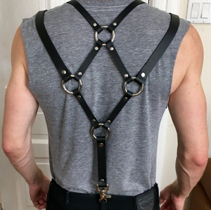 Correas de cuero Pu nueva moda al por mayor de ocio para hombres correa de hombro diseño ajustable ropa interior Sexy tirantes abrazadera - Product Image 2