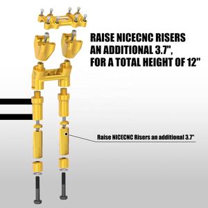 NiceCNC motocicleta 3,7 "1-1/4" manillar Riser extensiones piernas para Harley Street <span class=keywords><strong>Bob</strong></span> FXBB <span class=keywords><strong>107</strong></span> FXBBS 114 <span class=keywords><strong>Fat</strong></span> Boy FLFB <span class=keywords><strong>107</strong></span> - Product Image 2