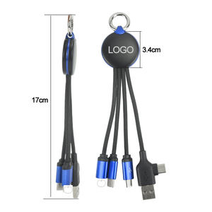 Cable USB Múltiple Corto 3 en 1, Cable de Carga con <span class=keywords><strong>Adaptador</strong></span> Trenzado de Nailon con Conectores Tipo C y Micro USB <span class=keywords><strong>para</strong></span> Teléfonos Celulares y Más - Product Image 2