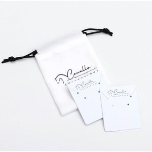 Custom Printing Logo <b>White</b> Neck <b>Lace</b> Card Jewelry Display Card with Pouch Earring Packaging Card - Product Image 1