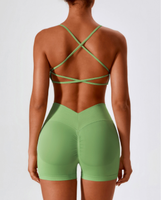Nouvel ensemble de sport personnalisé 2026 avec logo : Soutien-gorge de sport, débardeur court et short taille haute pour femme – Idéal pour la gym, la course et le yoga