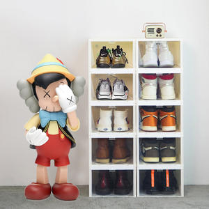 กล่องรองเท้าพลาสติกใสทรงสี่เหลี่ยมผืนผ้า ทนทาน แบบตั้งได้ ตู้เก็บรองเท้าแบบเรียบง่ายสำหรับรองเท้าผ้าใบ - Product Image 2