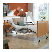 Lit d'hôpital électrique réglable en bois et métal pour soins aux personnes âgées et patients obèses, base de matelas 900x2000mm, capacité 185KG