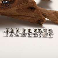 Anting Wanita Berkualitas Tinggi Rui Qian ASTM F136 Titanium Murni untuk Tindik dengan Ulir Internal dari Paduan Titanium G23 Perhiasan Tubuh