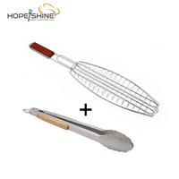 Panier à poisson pliable portable en acier inoxydable pour barbecue