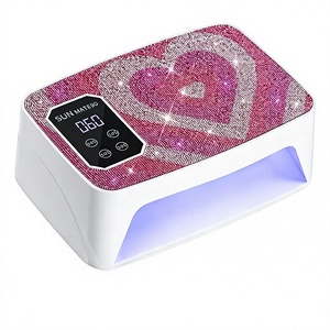 Lampe à ongles UV LED sans fil haute puissance avec strass scintillants en forme de cœur pour le séchage du gel d'extension, de la colle colorée et de l'adhésif pour strass - Product Image 1