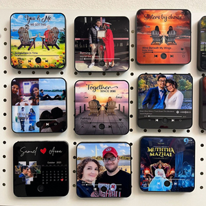 Aimant de réfrigérateur musical en acrylique personnalisé pour souvenir de voyage, avec photo personnalisée et son, rechargeable par USB, pour décoration intérieure et cadeau - Product Image 4