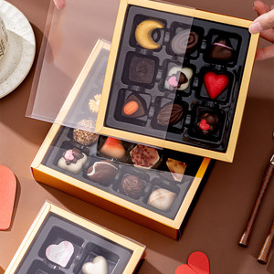 Boîtes en papier de luxe écologiques pour la Saint-Valentin, 4/9/16 pièces, pour cadeaux, chocolats, bonbons, biscuits, noix, en-cas, emballages alimentaires, design personnalisé - Product Image 4