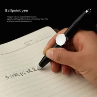 Stylo Gyro Lumineux Multifonctionnel à Pointe Fine (1,0 mm) pour Écriture, Décompression et Rotation, Stylo Bille Métallique Lumineux en Gros