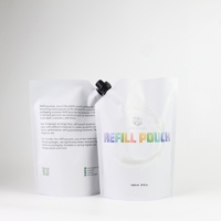 Pla Recycle Finition Brillante Biodégradable Stand up Spout Pouch 1000ml Aluminium Foil Spout Stand up Pouches