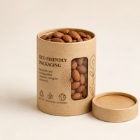 Boîte ronde en carton pour snacks, emballage écologique, tubes en papier alimentaire faits à la main, fenêtres transparentes, options de logo personnalisé