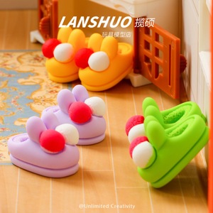 รองเท้าแตะเรซิ่นขนาดเล็ก Lanshuo สีพื้น ประดับพู่ห้อย สำหรับทำเครื่องประดับ พวงกุญแจ ของตกแต่งบ้านตุ๊กตา - Product Image 3