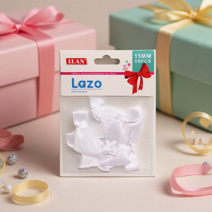 โบว์ริบบิ้นสีขาวขนาด 15 มม. ยี่ห้อ ILAN Lazo สำหรับตกแต่งห่อของขวัญ - Product Image 3