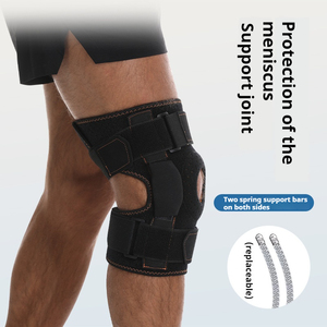Nouveau néoprène compression articulé 4 ressort support genouillère réglable sport genouillère pour le soulagement de la douleur au genou