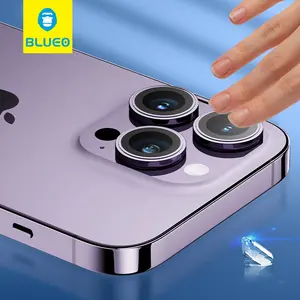 Blueo SAPPHIRE CRYSTAL ORIGINAL LENS GLASS PVD Stainless Steel Camera Lens Protector For IPhone 14 Pro Max