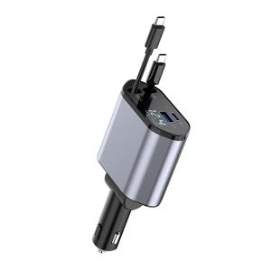 <span class=keywords><strong>Chargeur</strong></span> <span class=keywords><strong>Voiture</strong></span> Rétractable 4 en 1 Charge Rapide 2 Ports USB Adaptateur <span class=keywords><strong>Intelligent</strong></span> pour Tous Téléphones Mobiles et Montres Connectées - Product Image 3