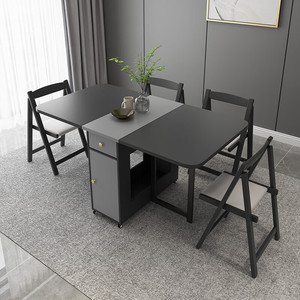 NKOL Modern 3 Piece Dining Set with <b>Foldable</b> <b>Table</b> and Ladder Back Chairs Space Saving Design for <b>Small</b> Homes - Product Image 3