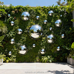 Toptan yüksek cilalı ayna paslanmaz çelik dekoratif küre yarım yuvarlak oyuk bilya bahçe süs için - Product Image 1