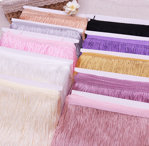 Vente en gros de franges en tissu polyester soyeux de 10 cm pour robe de mode - Product Image 2