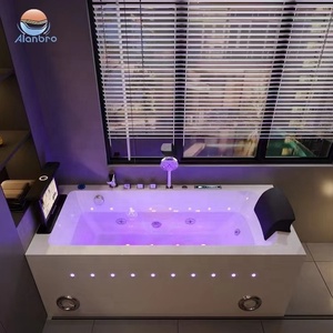 Baignoire autoportante en acrylique avec cascade, massage, TV escamotable, lumières colorées et jets d'hydro-massage - Product Image 1