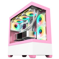 Boîtier de jeu d'ordinateur ATX en verre trempé rose OEM Boîtier de jeu pour PC Boîtier d'ordinateur et tours Châssis de bureau