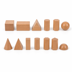 Set Montessori Geometrico in <span class=keywords><strong>Legno</strong></span> di Faggio Naturale Ecologico <span class=keywords><strong>per</strong></span> l'Apprendimento Precoce, Blocchi Artistici Educativi all'Ingrosso - Product Image 1