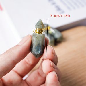 Pendentif Bouteille de Parfum en Cristal Naturel Labradorite Sculpté à la Main, Bijou Élégant pour Parfum, Décoration, Cadeau, Vente en Gros - Product Image 3