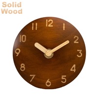 Horloge de table en bois de pin massif avec cadran en forme de dôme, design spécial, pour la maison ou le bureau, cadeau idéal