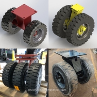 Roues doubles robustes de 16 pouces avec pneus en caoutchouc massif, roulettes pivotantes pour support au sol, roulettes rigides pour remorque, pour terrains accidentés et irréguliers