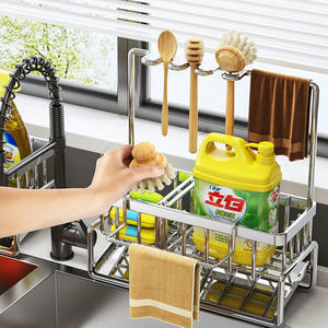 Organisateur <span class=keywords><strong>de</strong></span> cuisine 201 acier inoxydable robinet extensible support <span class=keywords><strong>de</strong></span> rangement <span class=keywords><strong>plaque</strong></span> plateau égouttoirs évier égouttoir panier - Product Image 4