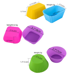 Xuanjun Food-Grade Round and <b>Square</b> Silicone Muffin Cupcake Molds Easy-Release Oven Safe Bulk Pack Egg Cup Baking Utensils - Product Image 2