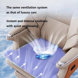 Neuer intelligenter Bürostuhl mit Vibrations massage funktion Belüftetes Leder Atmungsaktiv mit Metall armlehne Freizeit stuhl - Product Image 3