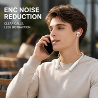 Auricolari In-Ear con Fascia da Collo C01, 800mAh, 200 Ore di Riproduzione, 365 Giorni di Standby, Bluetooth 5.3 a Bassa Latenza, Riduzione del Rumore ENC, IPX3