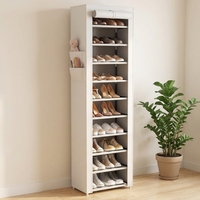 Meilleure Vente : Meuble à Chaussures Empilable 10 Niveaux avec Housse, Grande Capacité (20-22 Paires), Meuble de Rangement Haut pour Chaussures
