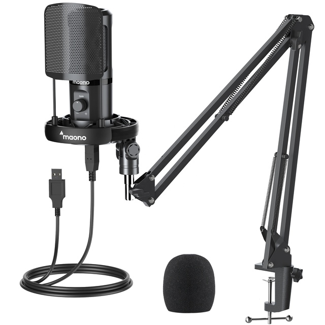 MAONO Wire Full Set Microfone Recording USB Condenser Gaming Microphone Studio Arm Microphone PC Streaming Podcast Microphone