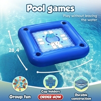 Table de jeu aquatique multifonction gonflable pour piscine extérieure, bar à glace pour fêtes estivales en famille et entre amis