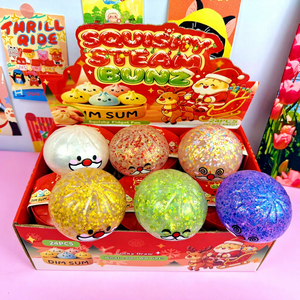 Christmas-themed 85cm Gold-Powder <b>Bead</b> Sensory Fidget Squishy Squeeze Toy Steamer Santa Claus Reindeer Design Pull-String - Product Image 2