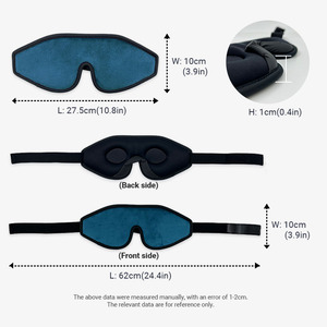 Máscara <span class=keywords><strong>de</strong></span> ojo 3D transpirable <span class=keywords><strong>de</strong></span> viaje <span class=keywords><strong>para</strong></span> mujeres y hombres Máscara <span class=keywords><strong>de</strong></span> <span class=keywords><strong>dormir</strong></span> <span class=keywords><strong>de</strong></span> sombra negra con correa elástica Knit Technics - Product Image 5